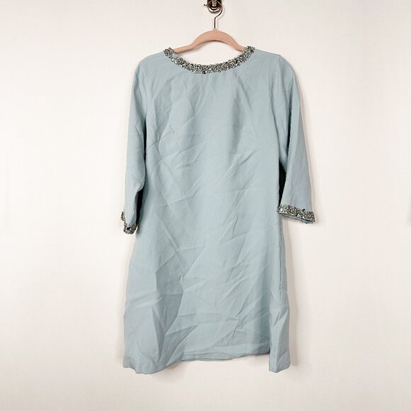 FLAW - NWT Mac Duggal Embellished A-Line Cocktail Dress Seafoam Medium #9872 - Picture 5 of 11